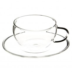 Letitia Glass Tcup and Saucer